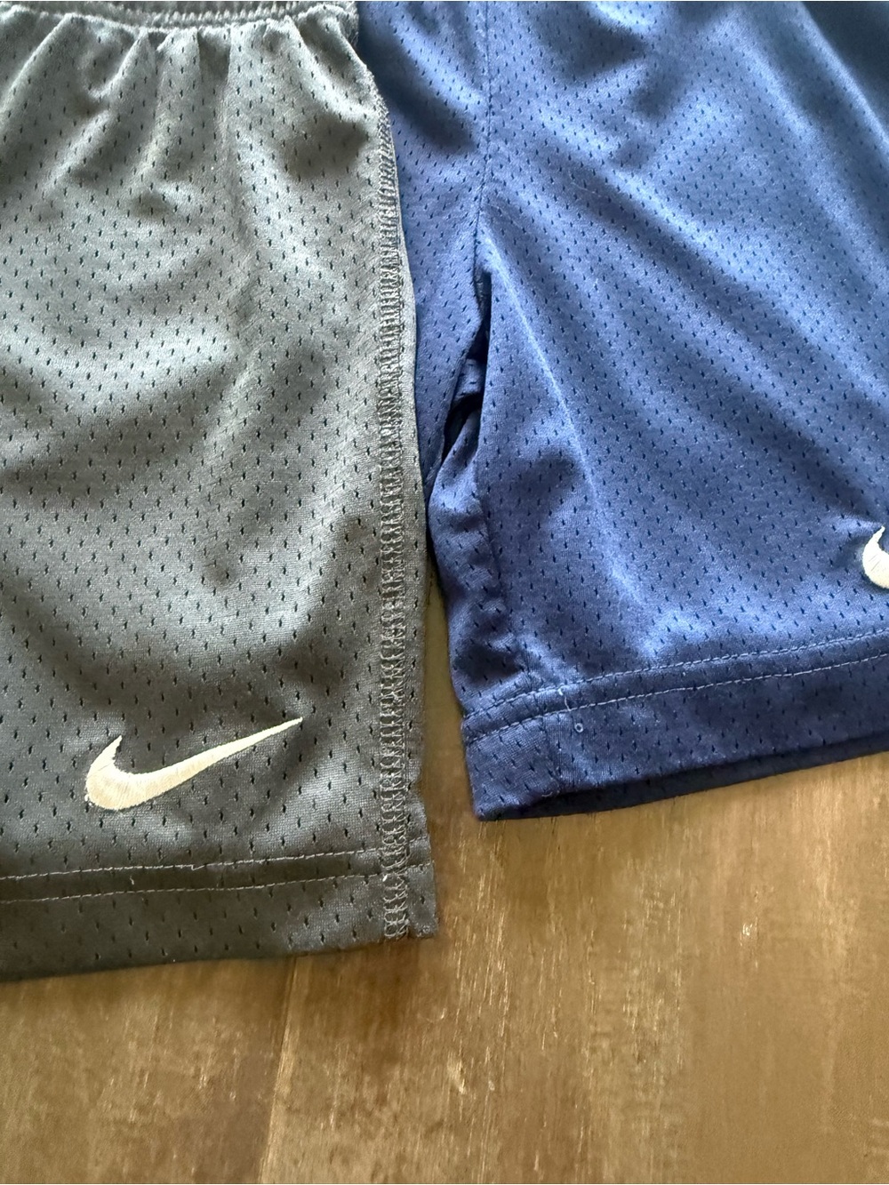 Nike Boys Blue and Gray Mesh Shorts Lot of 2 Size M 6-7yo 5” Inseam Drawstring - Picture 2 of 8